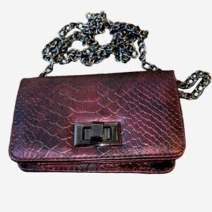 Purple Crossbody Mini Bag with Turnkey Lock